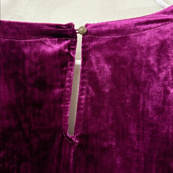 Anthropologie Purple Velvet Blouse with dramatic cut out sleeve design - medium - Picture 6 of 7